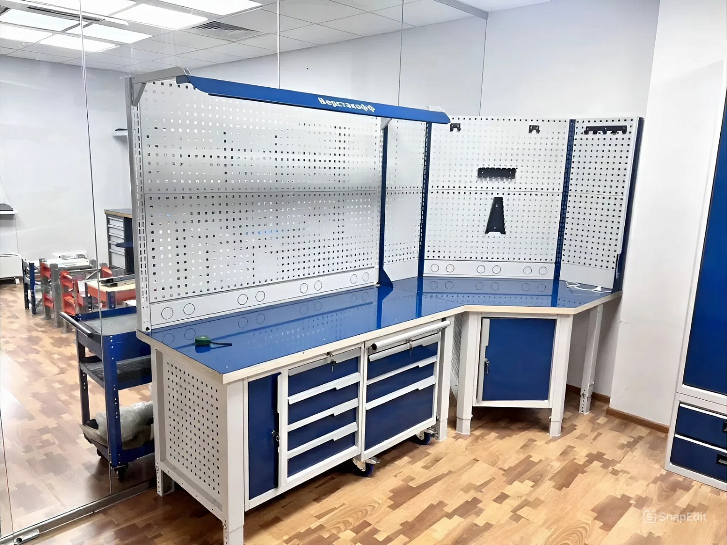 CTR 1402.S7L6.4-2 Верстак слесарный 2165x1393x743 мм